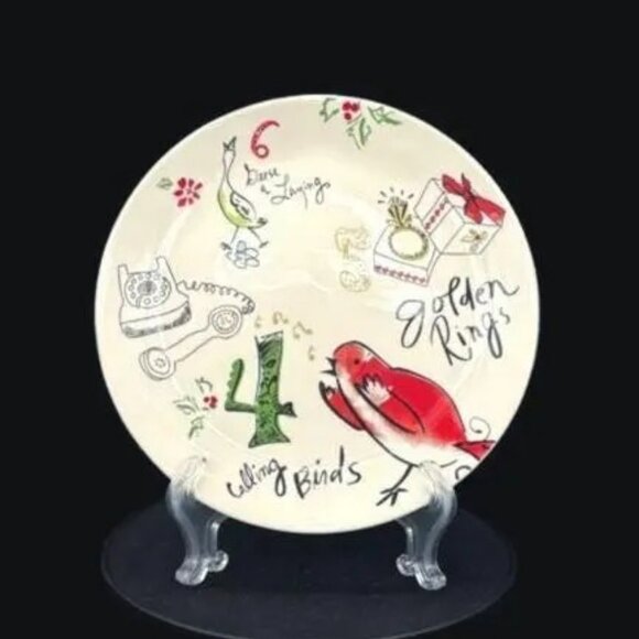 Lenox 12 Days of Christmas Porcelain Dessert Plates set of 4 NIB - Picture 4 of 11